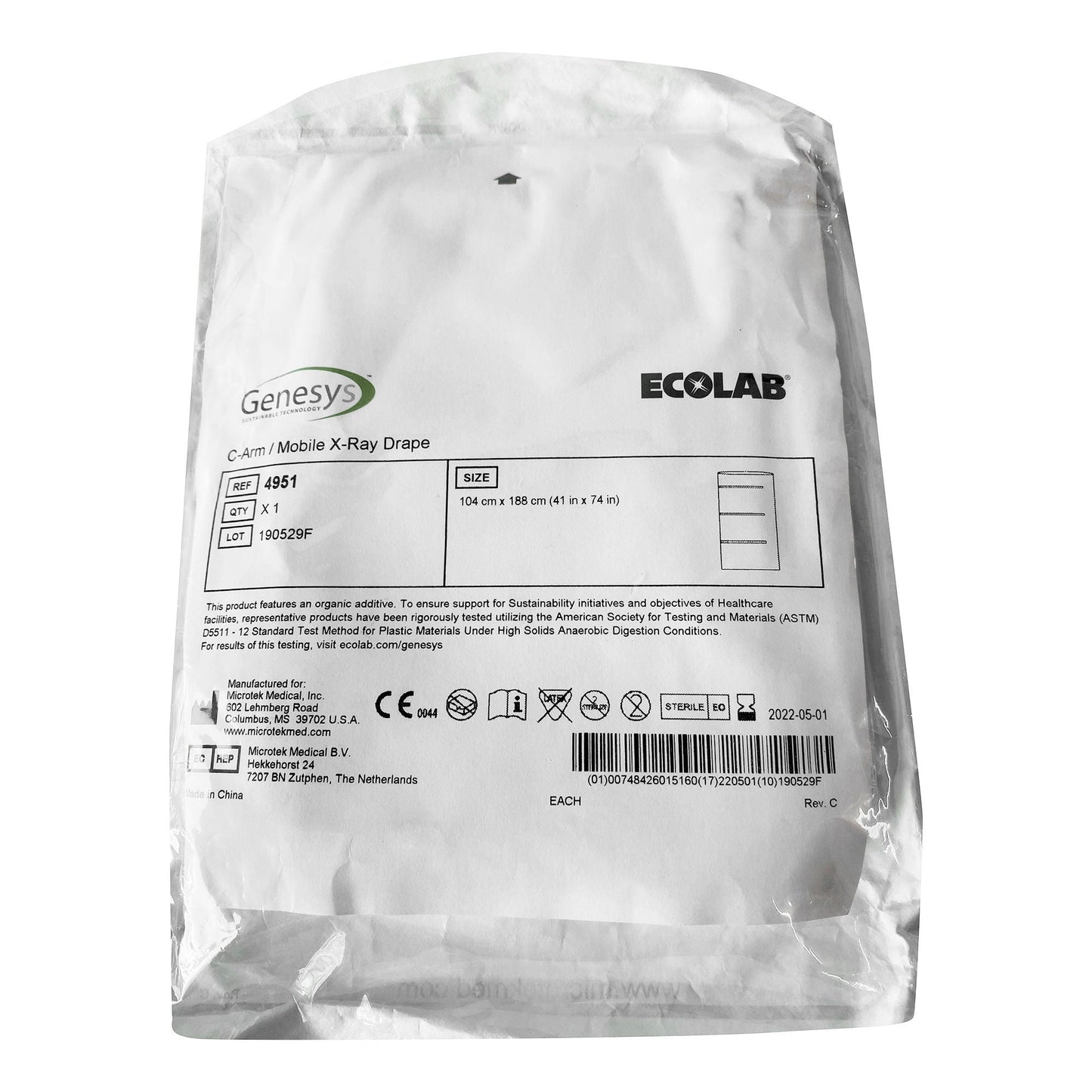 Genesys™/Ecolab® / Mobile X-Ray Drape for C-Arm Imaging Equipment