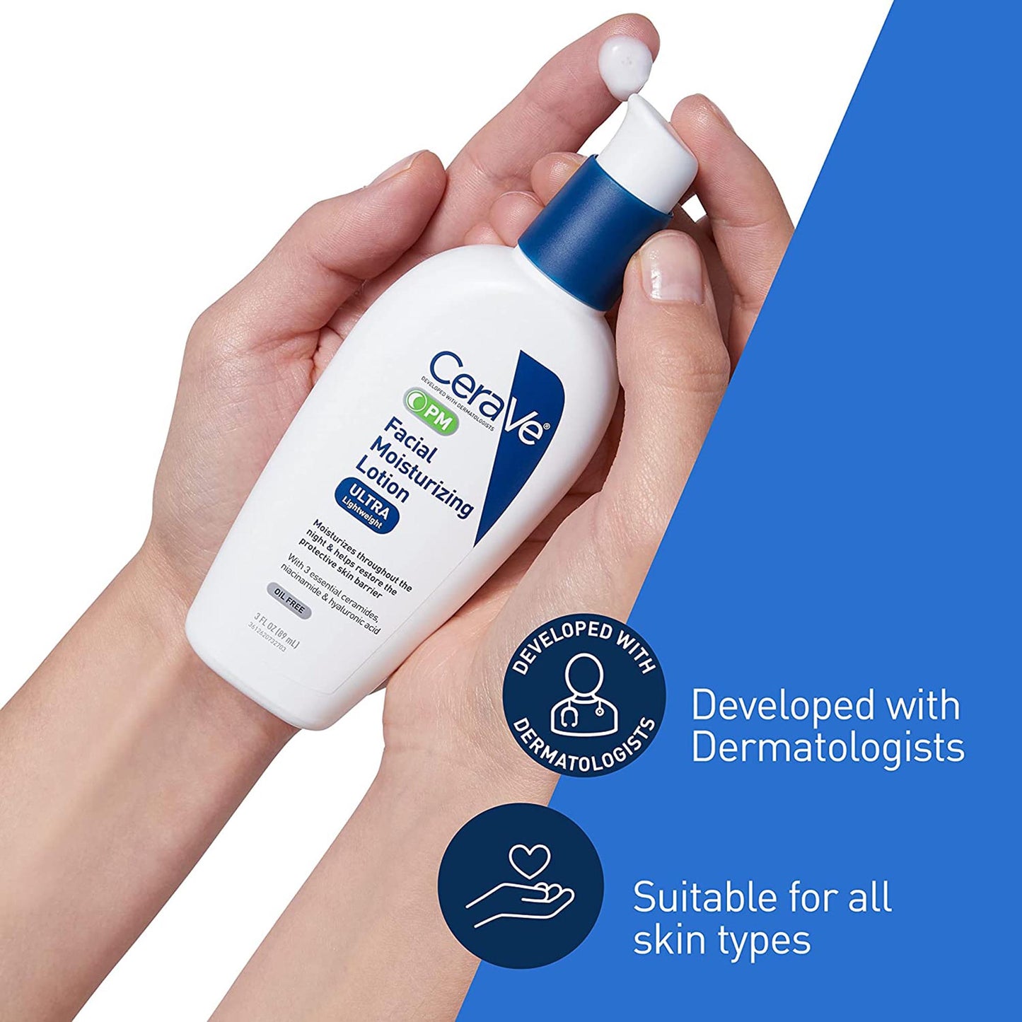 CeraVe® Facial Moisturizing Lotion PM, Ultra Lightweight, Pump Bottle