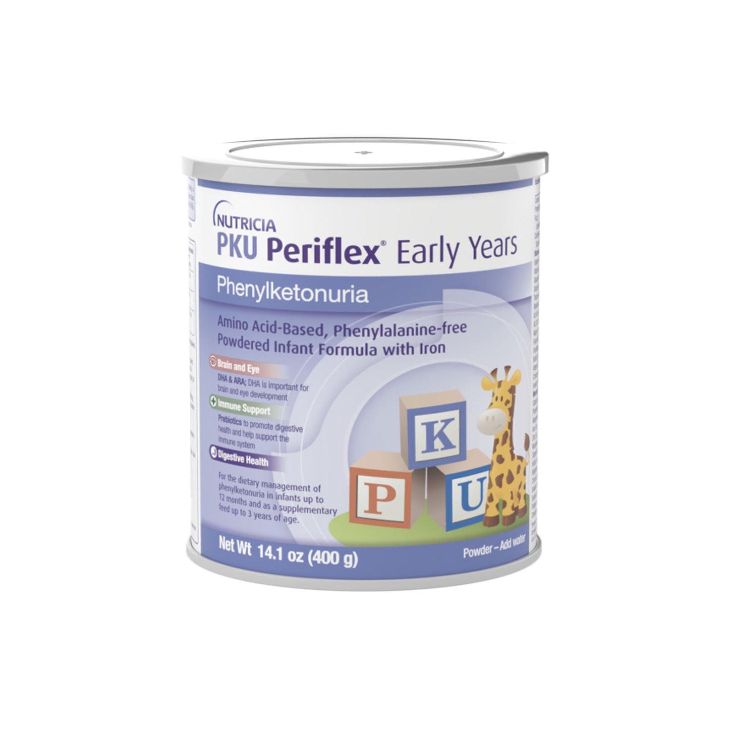PKU Periflex Early Years Infant Formula Unflavored Can Powder Phenylalanine-free Phenylketonuria (PKU)