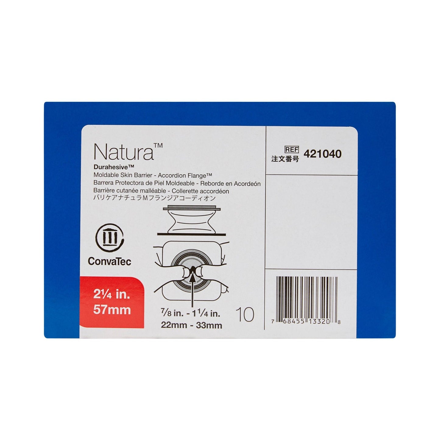 Natura™ Durahesive Skin Barrier, Cut-To-Fit , 70 mm Accordion Flange