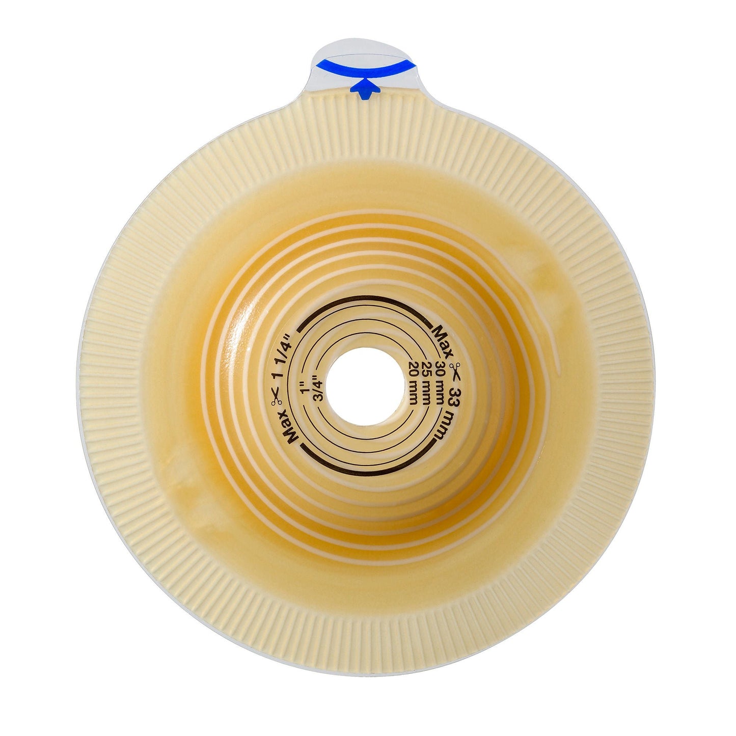 Assura® Convex Light Ostomy Barrier, Cut to Fit Stomas, Blue Match