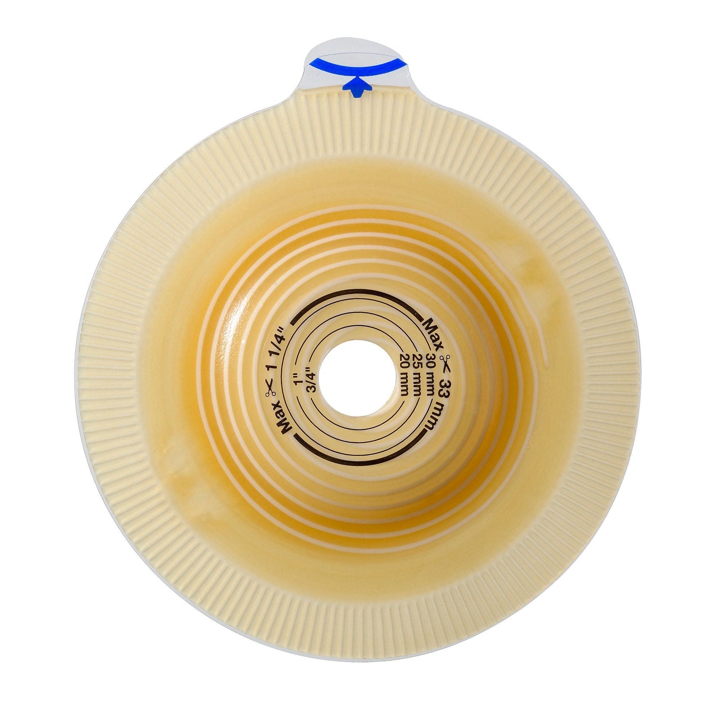 Assura® Convex Light Ostomy Barrier, Cut to Fit Stomas, Blue Match