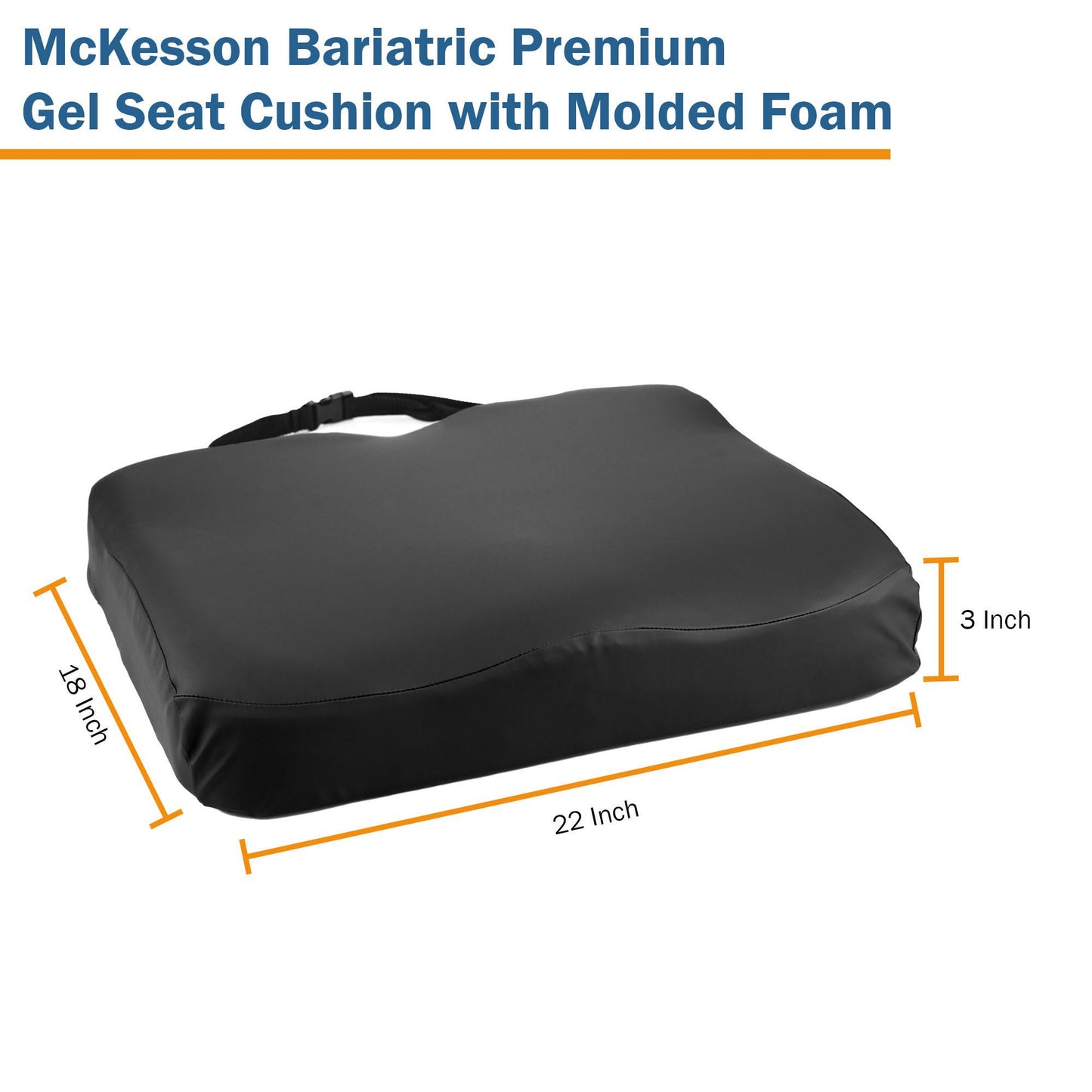 McKesson Premium Molded Foam Seat Cushion, 22 x 18 x 3 Inch