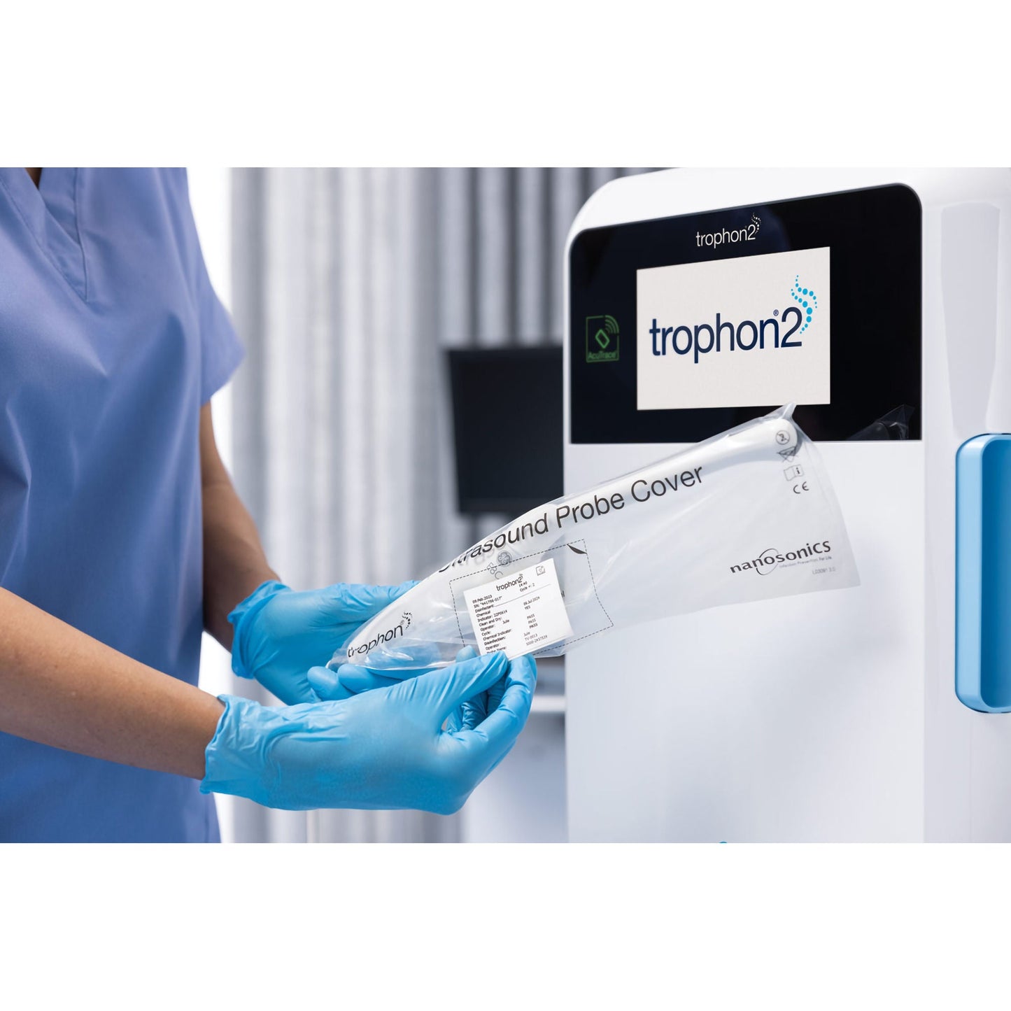 trophon Ultrasound Probe Cover Plastic Medically Clean Folded