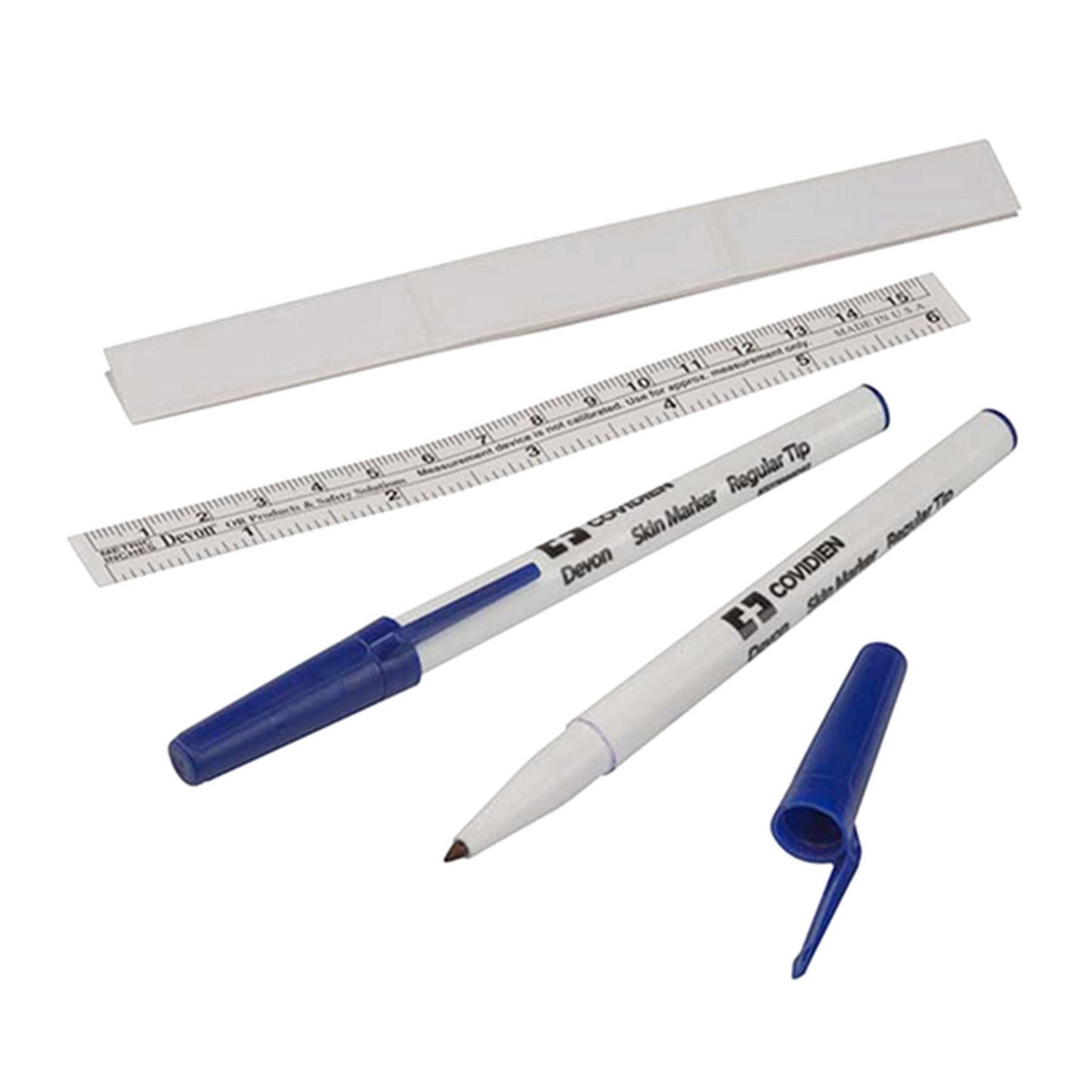 Cardinal Health™ Devon™ Surgical Skin Marker with Ruler and Labels, Regular Tip – Box of 25 - view 3