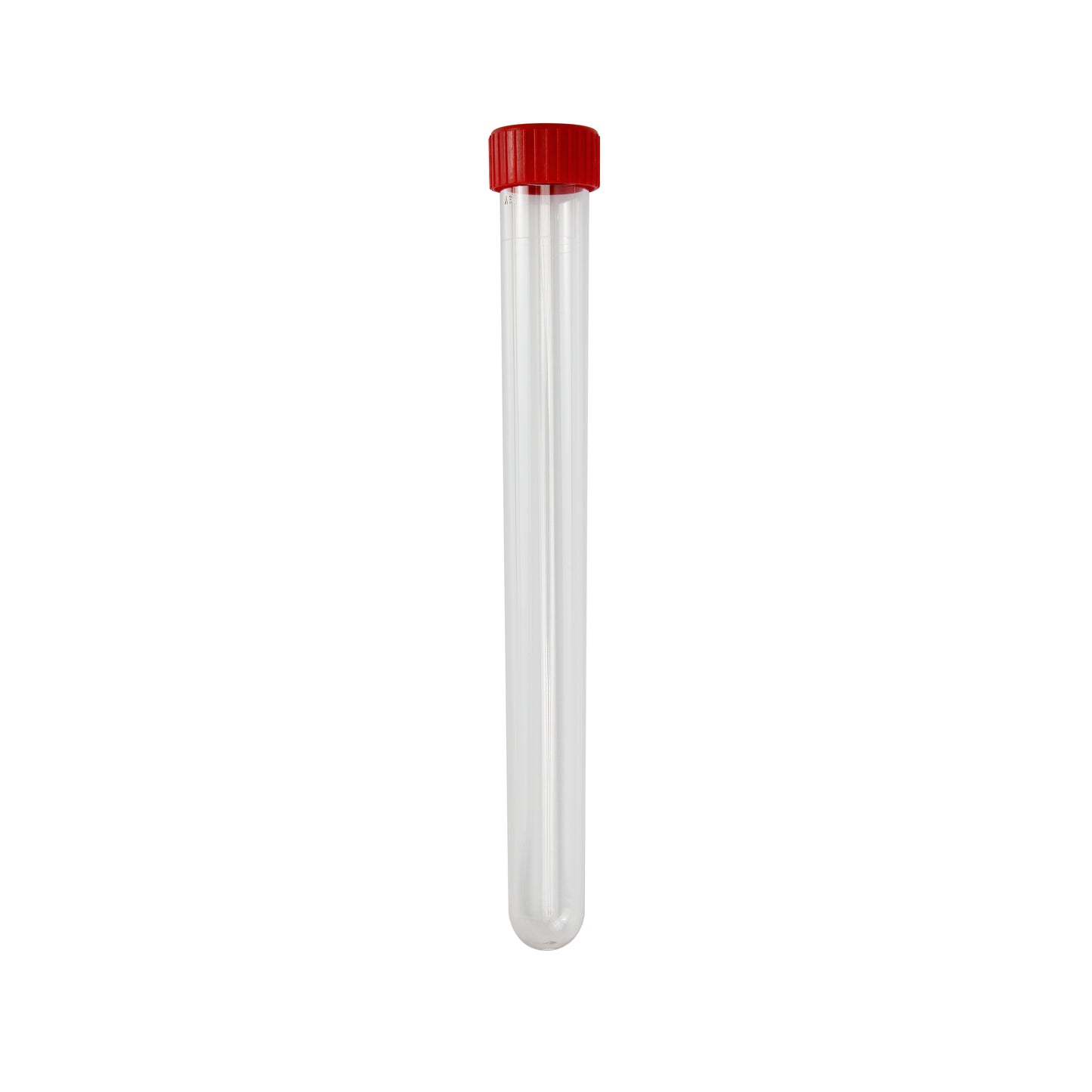 Caplugs Evergreen 214-2099-R50 21 mL Round Bottom Test Tube with Red Screw Cap, 16x150 mm, PS Natural, 1000/Bag, MADE IN USA