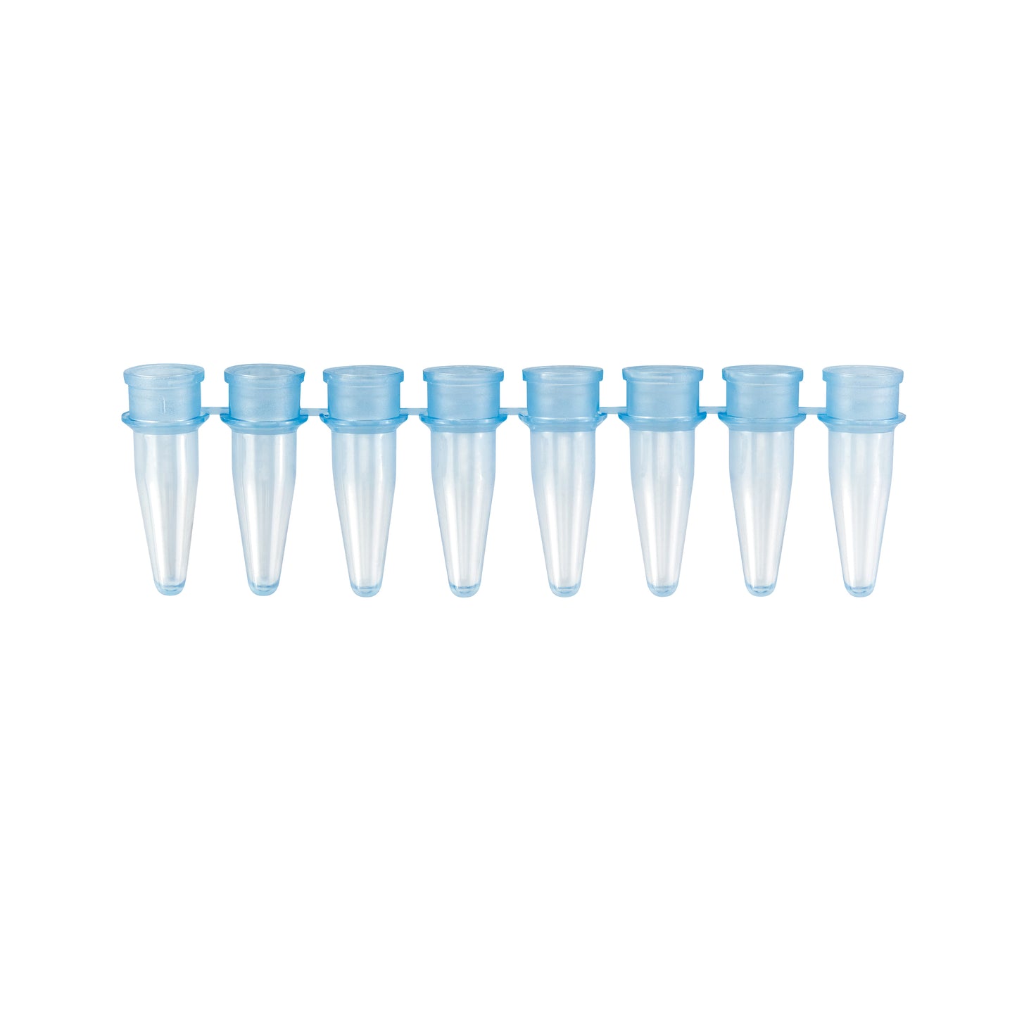 Caplugs® Evergreen 2143456B80E1 0.2mL PCR 8-Tube Strips Thin-Wall Blue Polypropylene Copolymer (PPC) 125/Bag MADE IN USA