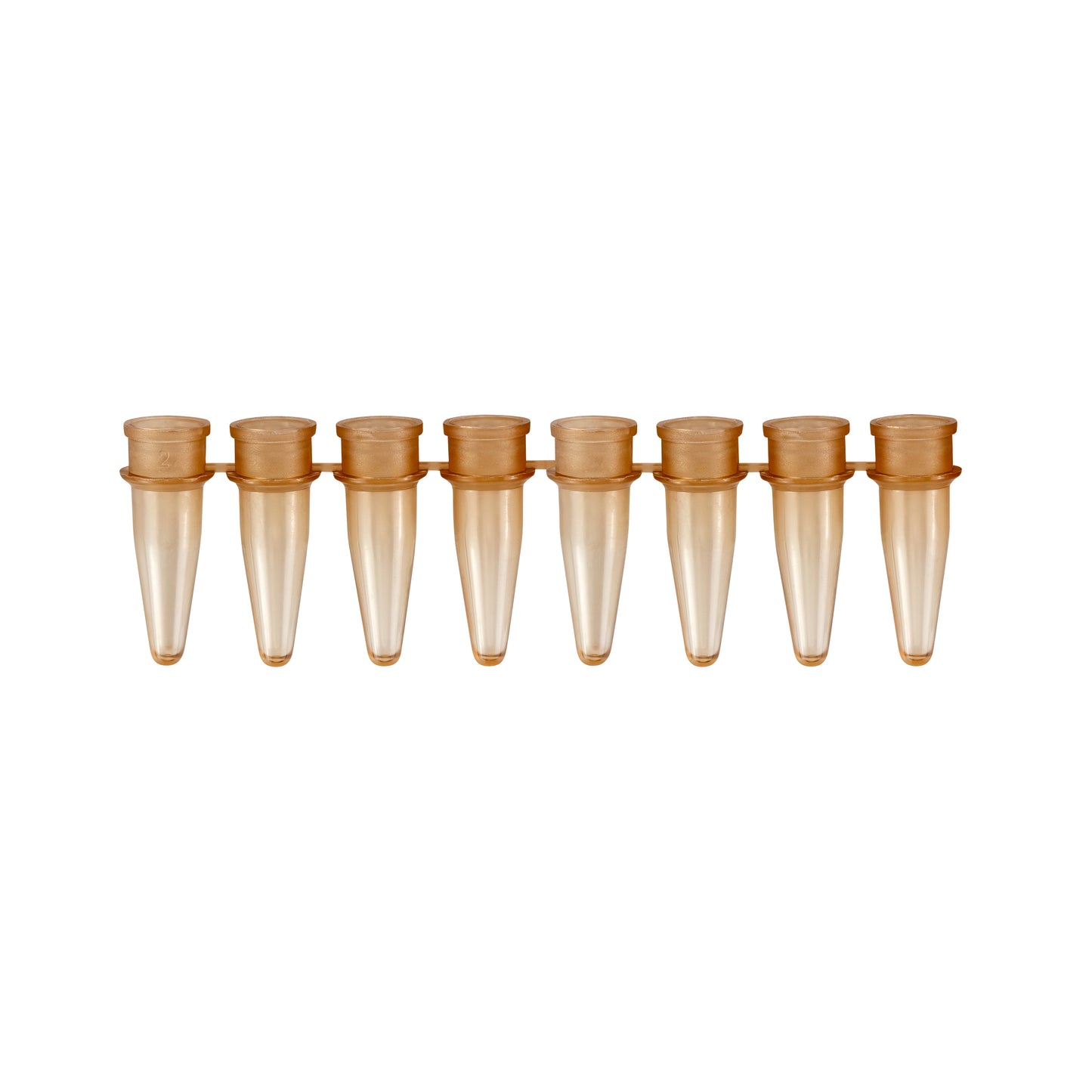Caplugs® Evergreen 2143456N80E1 0.2mL PCR 8-Tube Strips Thin-Wall Amber Polypropylene Copolymer (PPC) 125/Bag MADE IN USA