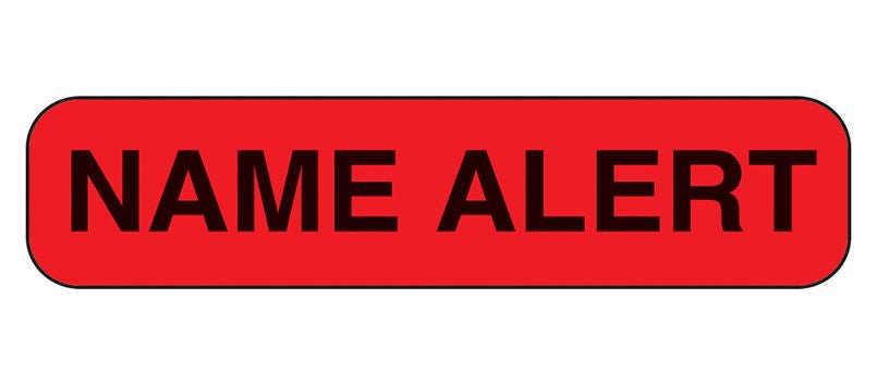 Barkley® Name Alert Advisory Label
