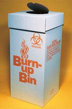 Burn-up Bin Biohazard Waste Box Biohazard Symbol / Burn Graphics 11 gal. White X 27 Inch