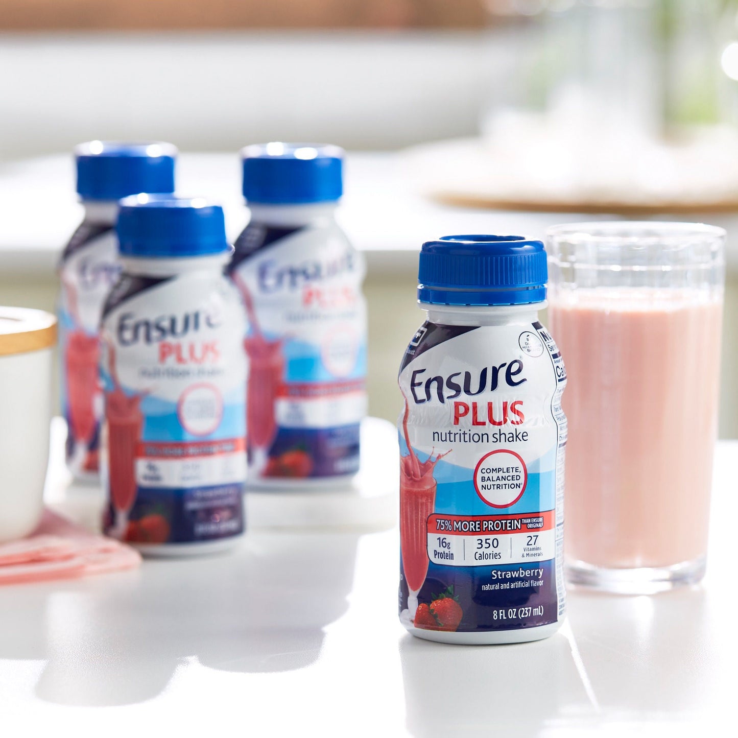 Ensure® Plus Nutrition Shake, Strawberry, bottle
