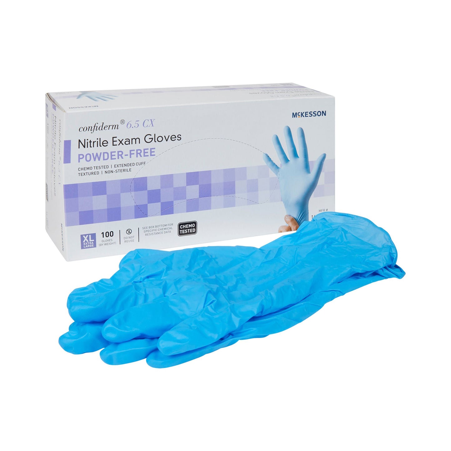 McKesson Confiderm® 6.5CX Nitrile Exam Gloves, Blue