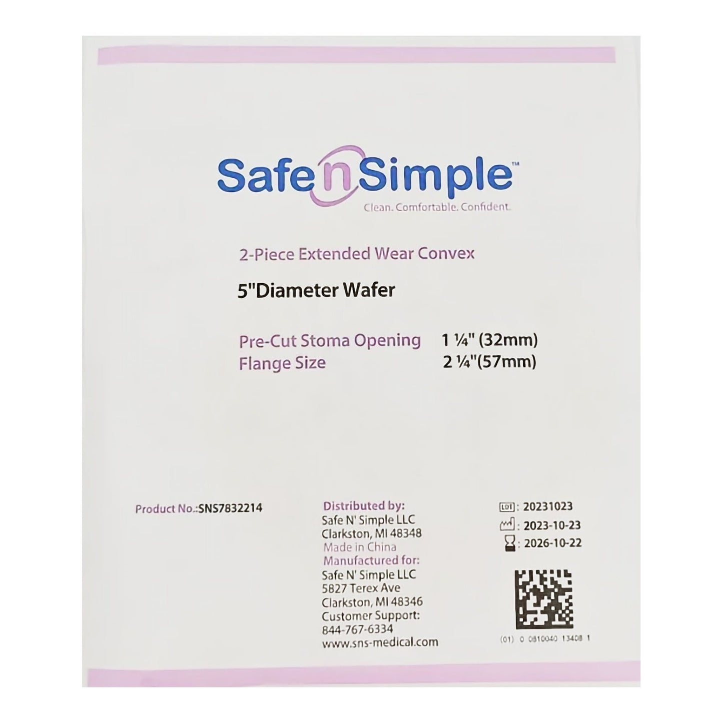 Ostomy Barrier Precut, Extended Wear Adhesive Tape Collar Flange Red Code System 1-1/4 Inch Opening
