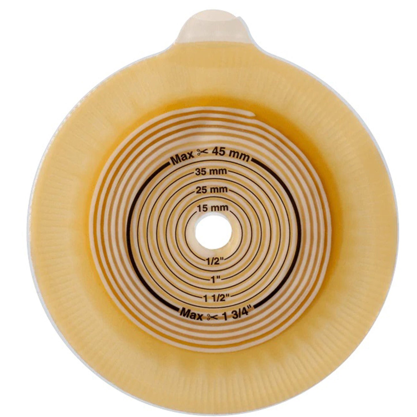 Assura® Flat Ostomy Barrier, Trim to Fit Stomas 10 – 35 mm, Green Color Match