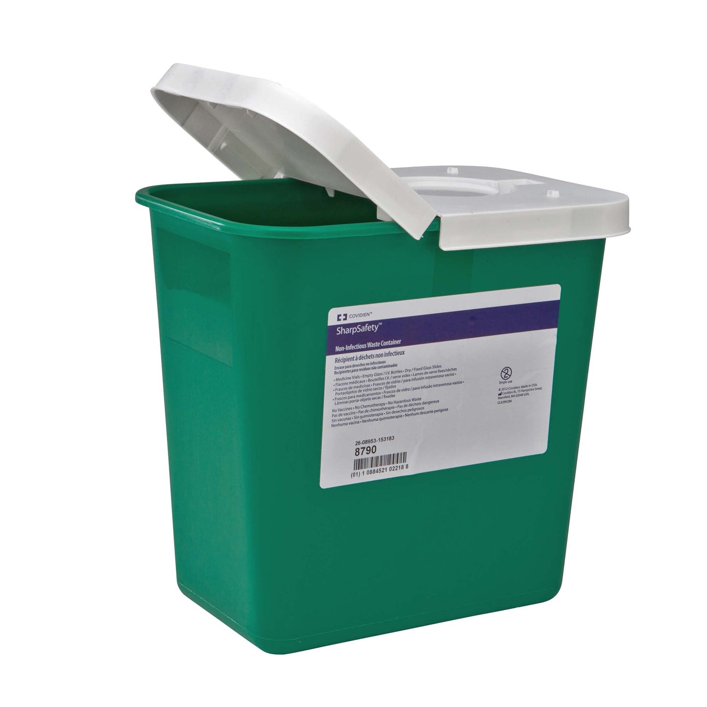 EnviroStar Non-Infectious Waste Container Green Base 17-3/4 H X 11 W X 15-1/2 D Inch Vertical Entry