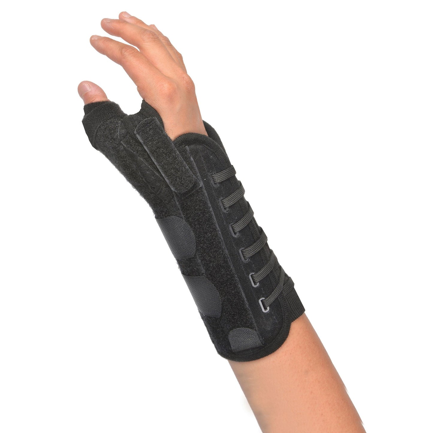 Titan Thumb Thumb Brace with Wrist Support Adult Dual-Pull Lace Closure Right Hand Black