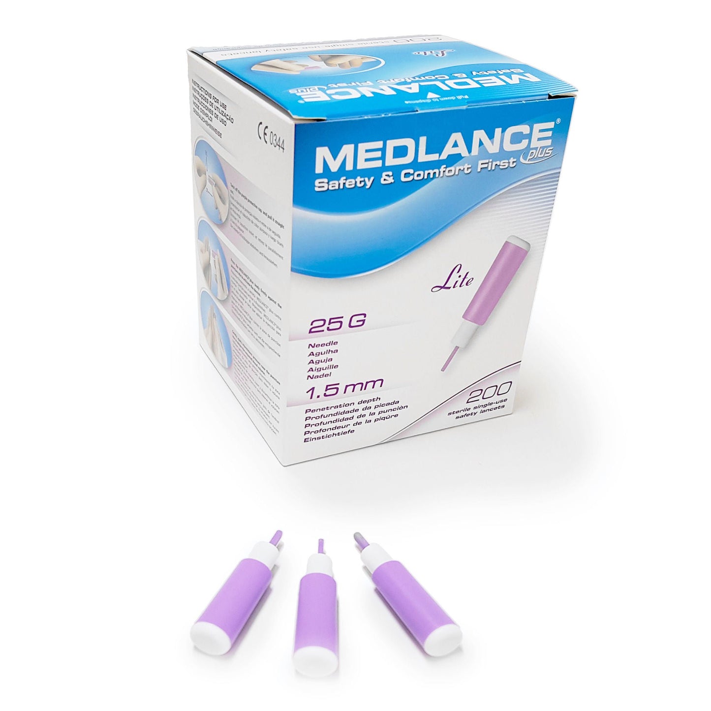 Medlance® Plus Safety Lancet, 1.5 mm Depth, Purple