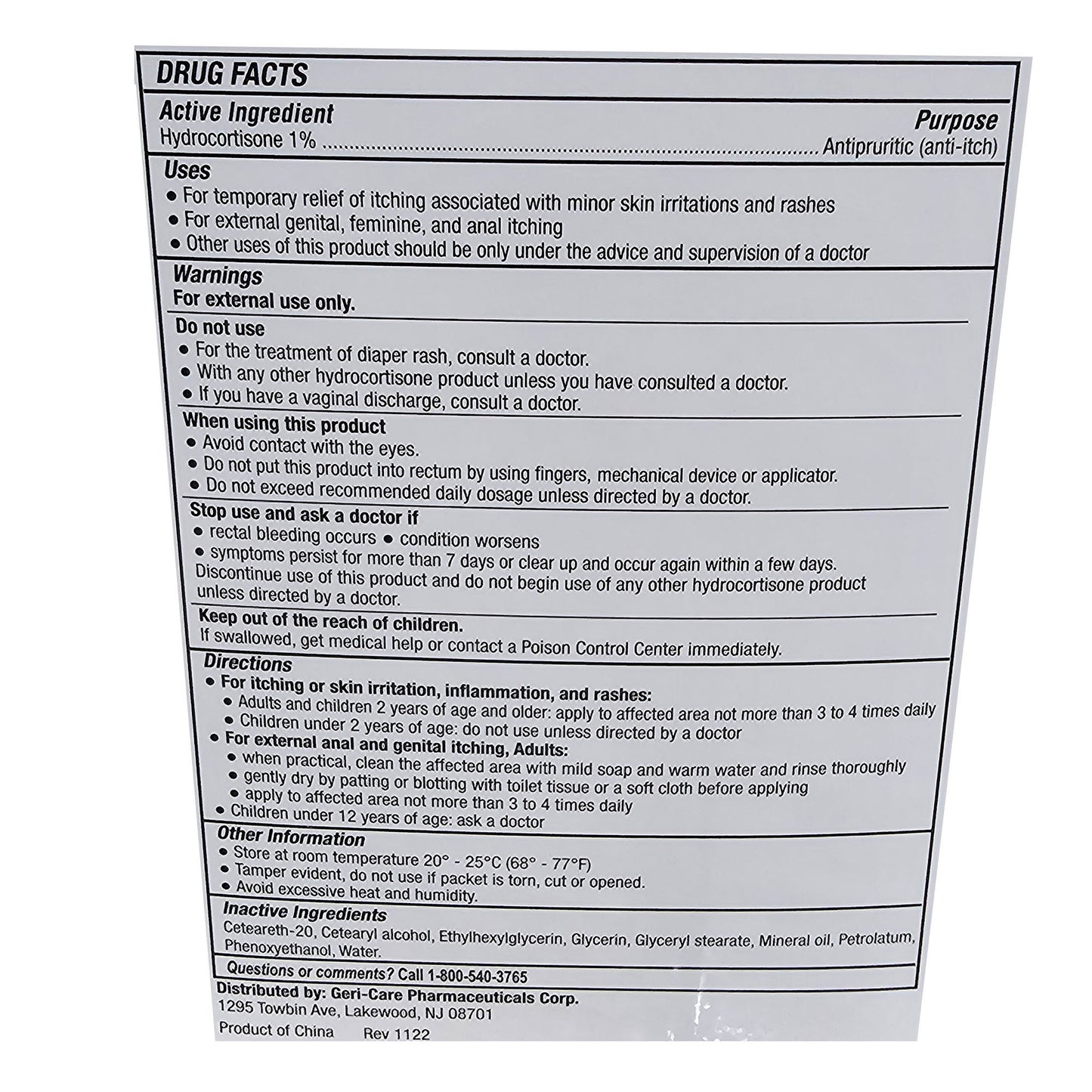 Geri-Care® 1% Hydrocortisone Anti-Itch Cream