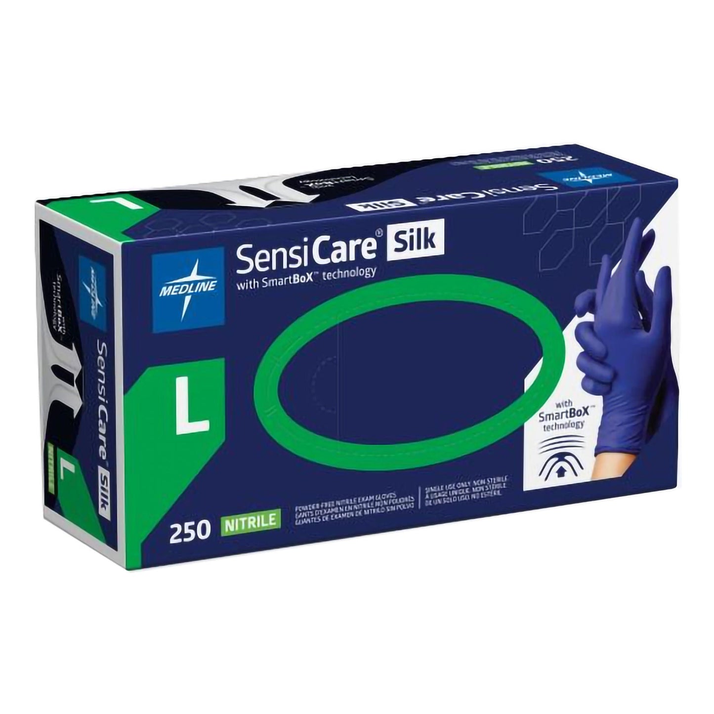 SensiCare® Silk Nitrile Exam Gloves, Dark Blue - view 8