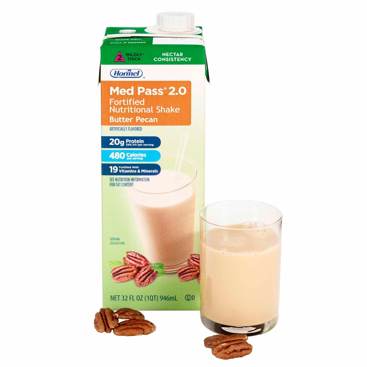Med Pass® 2.0 Butter Pecan Fortified Nutritional Shake, Carton
