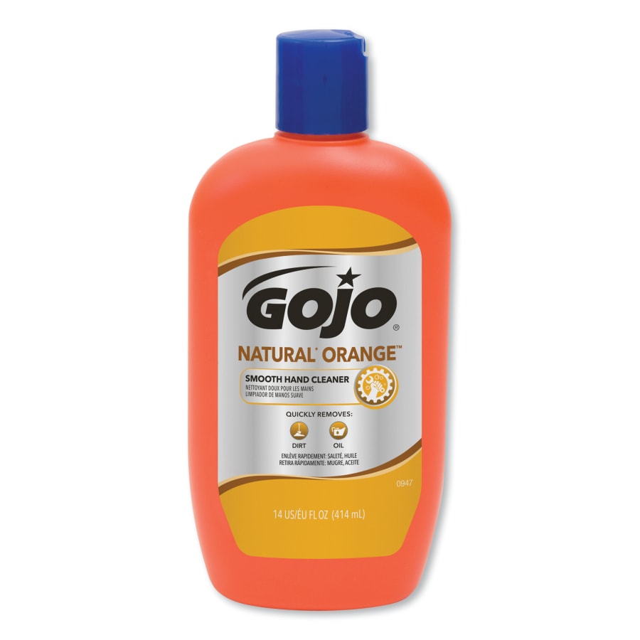Gojo NATURAL ORANGE Smooth Hand Cleaner, 14 oz Squeeze Bottle (0947-12)