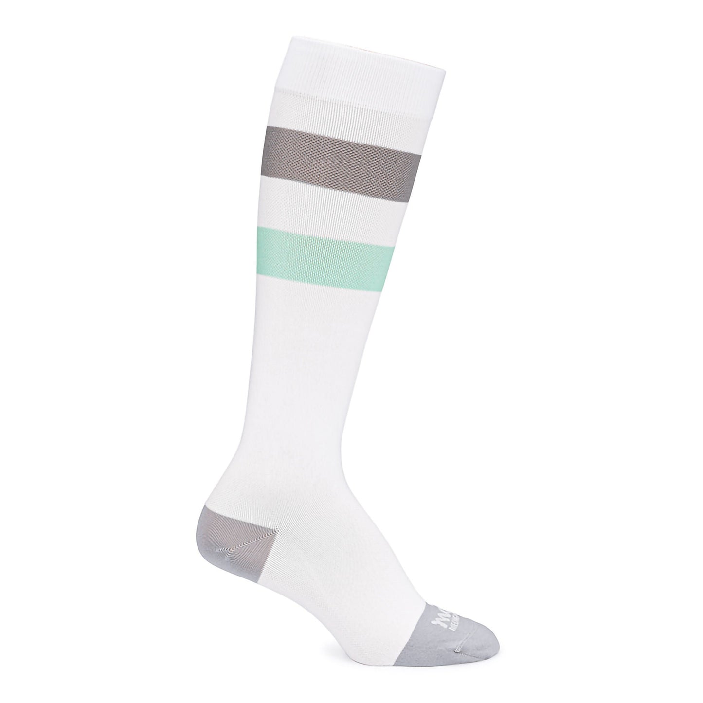 Motif Medical Maternity Compression Socks Knee High Medium White / Gray / Green Closed Toe