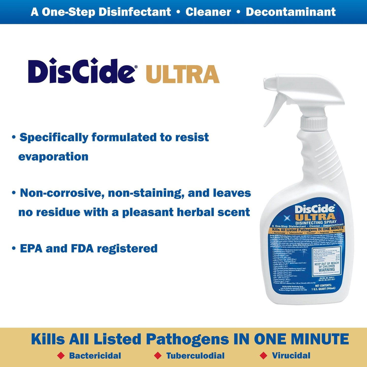 DisCide® Ultra Quaternary Based Surface Disinfectant Cleaner