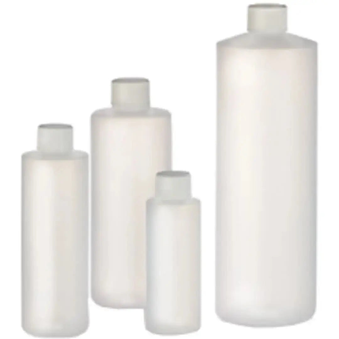 32 oz natural HDPE reagent bottle with straight cylinder design and 28-410 neck finish for laboratory chemical storage