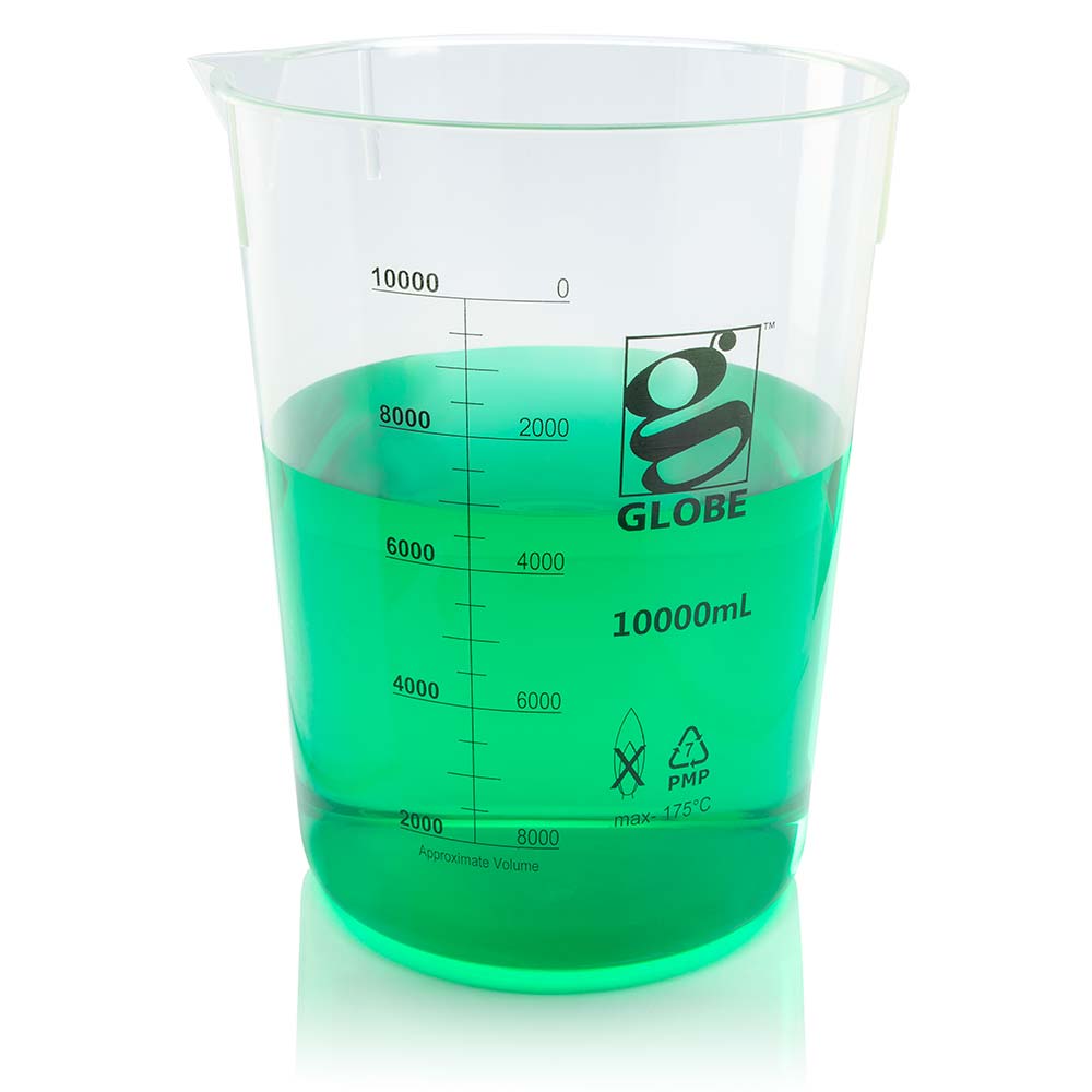 Griffin Beakers, Low Form PMP, Printed Graduations — 50 mL to 10,000 mL, 1–12/Bag | Globe Scientific