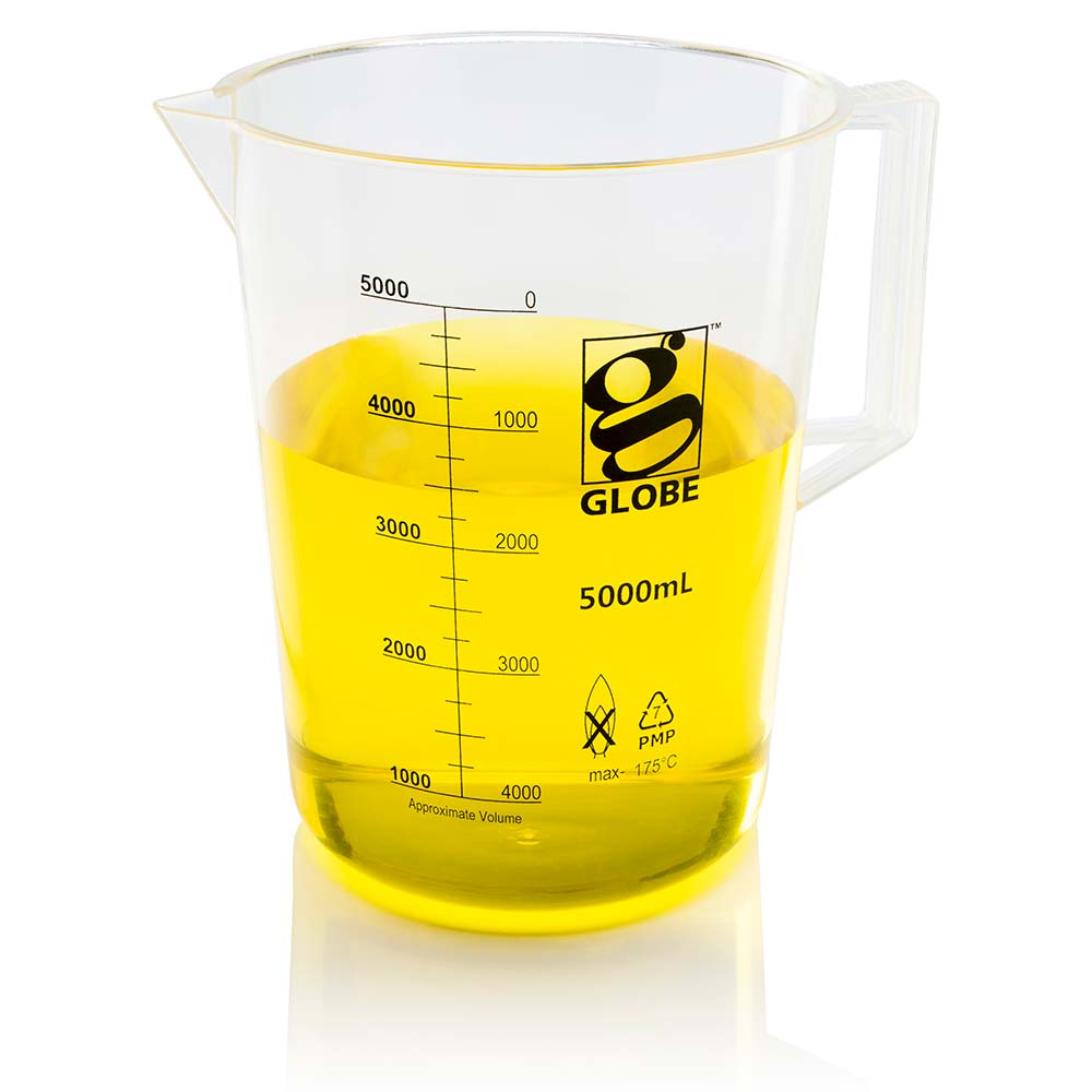 PMP Beakers with Handle, Low Form, Printed Graduations — 100–5000 mL, 1/Bag | Globe Scientific