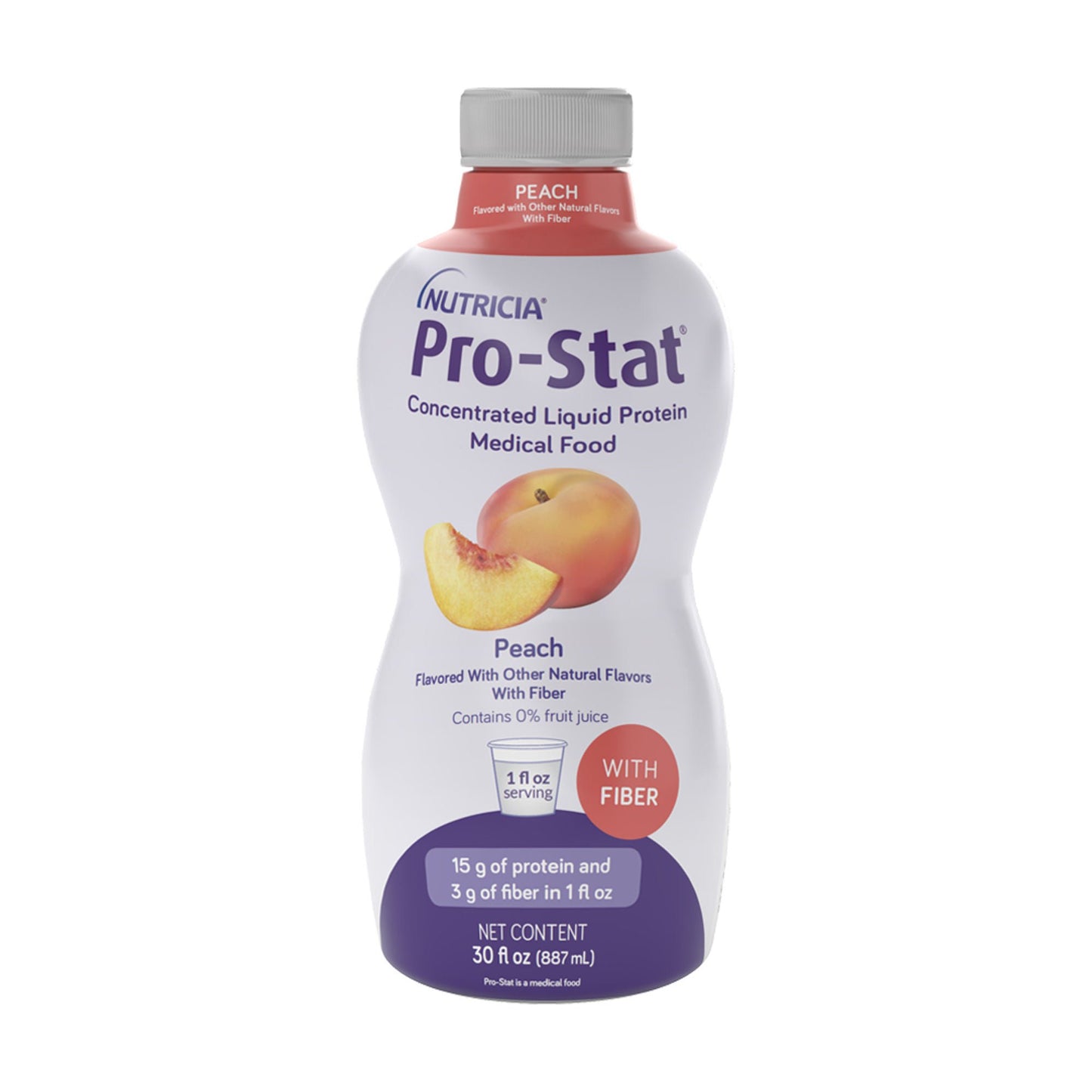 Pro-Stat with Fiber Oral Supplement Peach Flavor Liquid Bottle