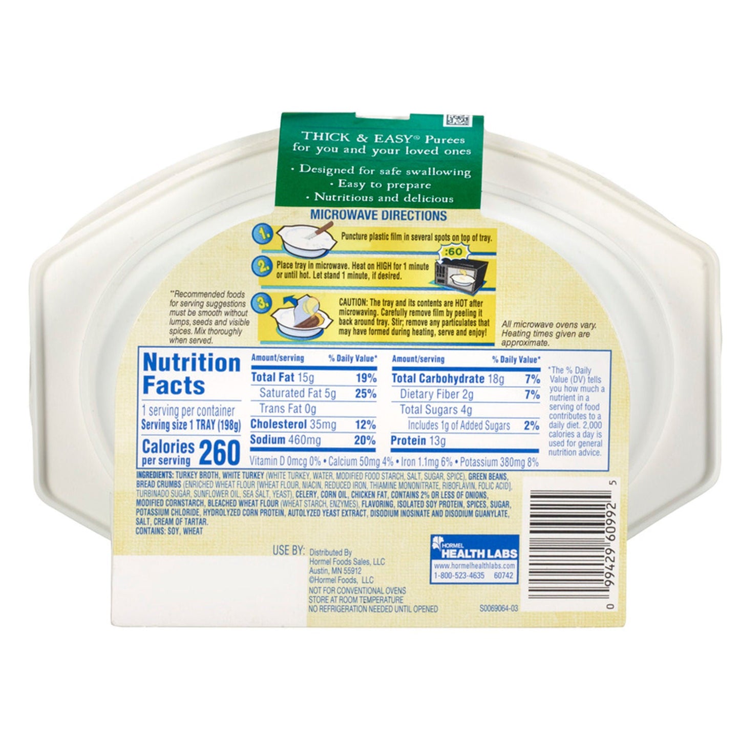 Thick & Easy® Purées Scrambled Eggs / Potatoes Thickened Food, Tray