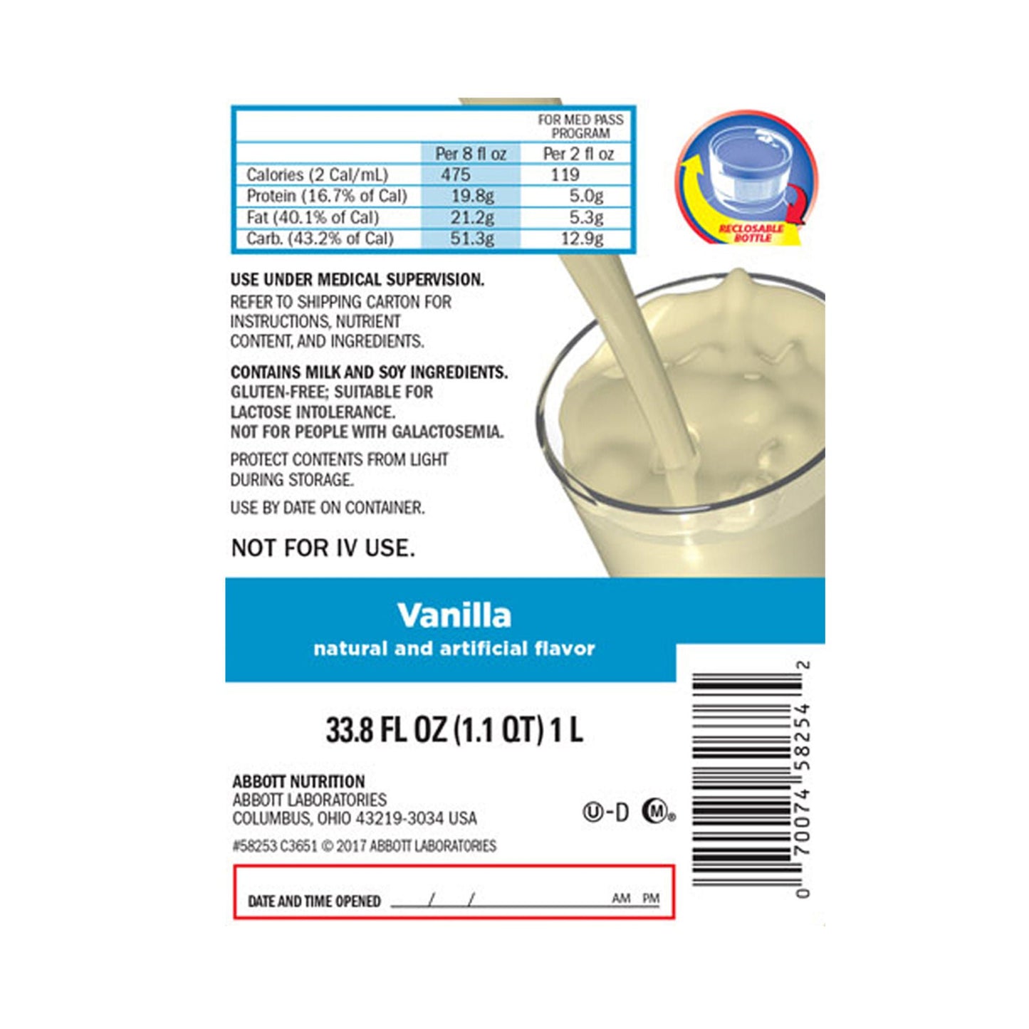 Hi-Cal® Vanilla Oral Supplement, Ideal for Med Pass Program, Bottle