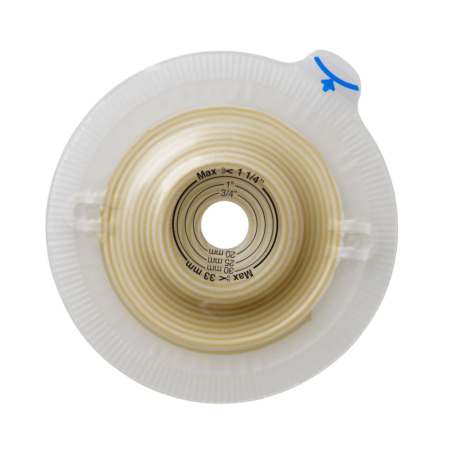 Assura® Deep Convex Ostomy Barrier, Stoma Opening, Green Color Match