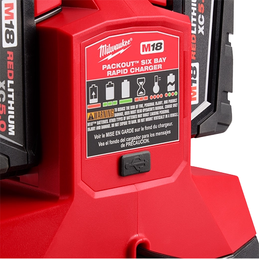Milwaukee M18 Six Bay Rapid Charger w/ PACKOUT Compatibility 48-59-1809 | M18 Battery