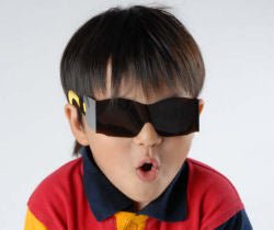 Easy Eyes Post Mydriatic Glasses Adjustable Temple Uncoated Bronze Tint Film Lens Bronze Frame Over Ear Pediatric