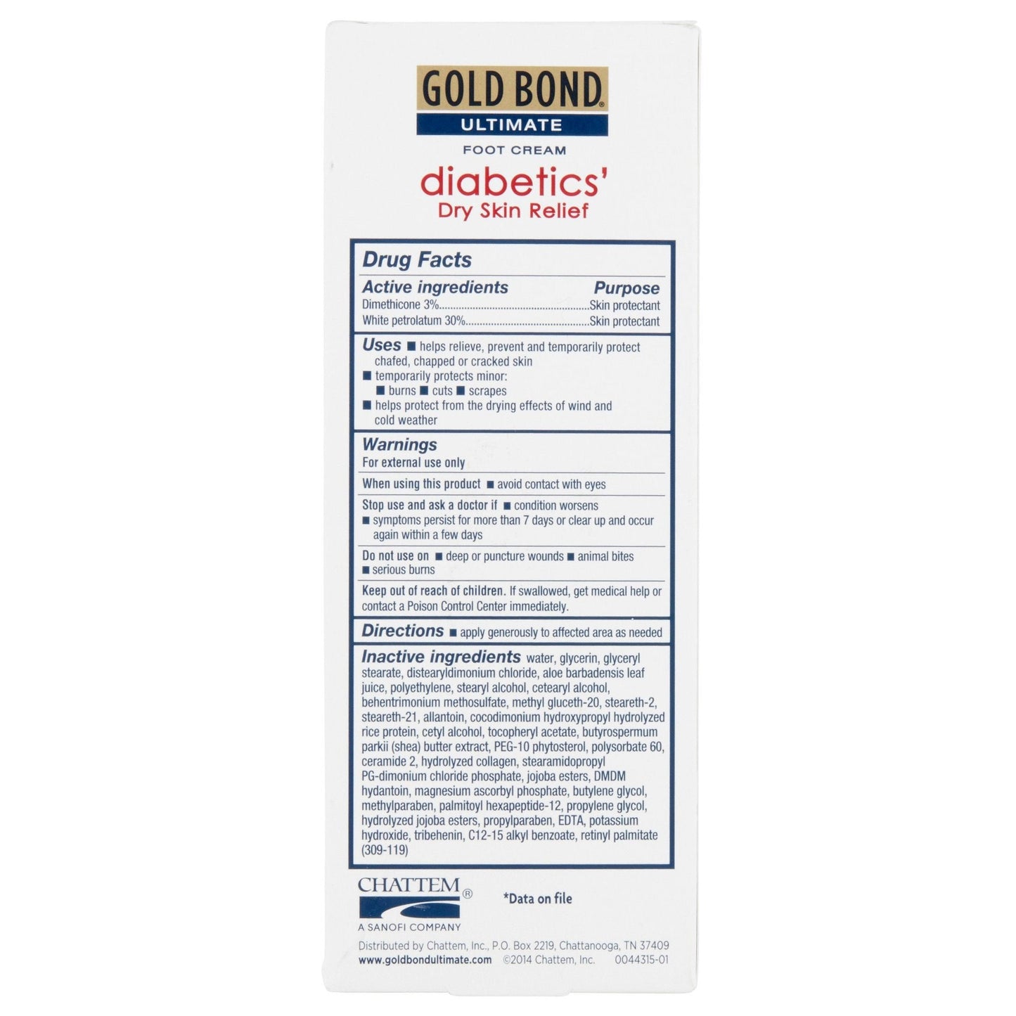 Gold Bond Medicated Diabetics' Foot Moisturizer Tube Unscented Cream