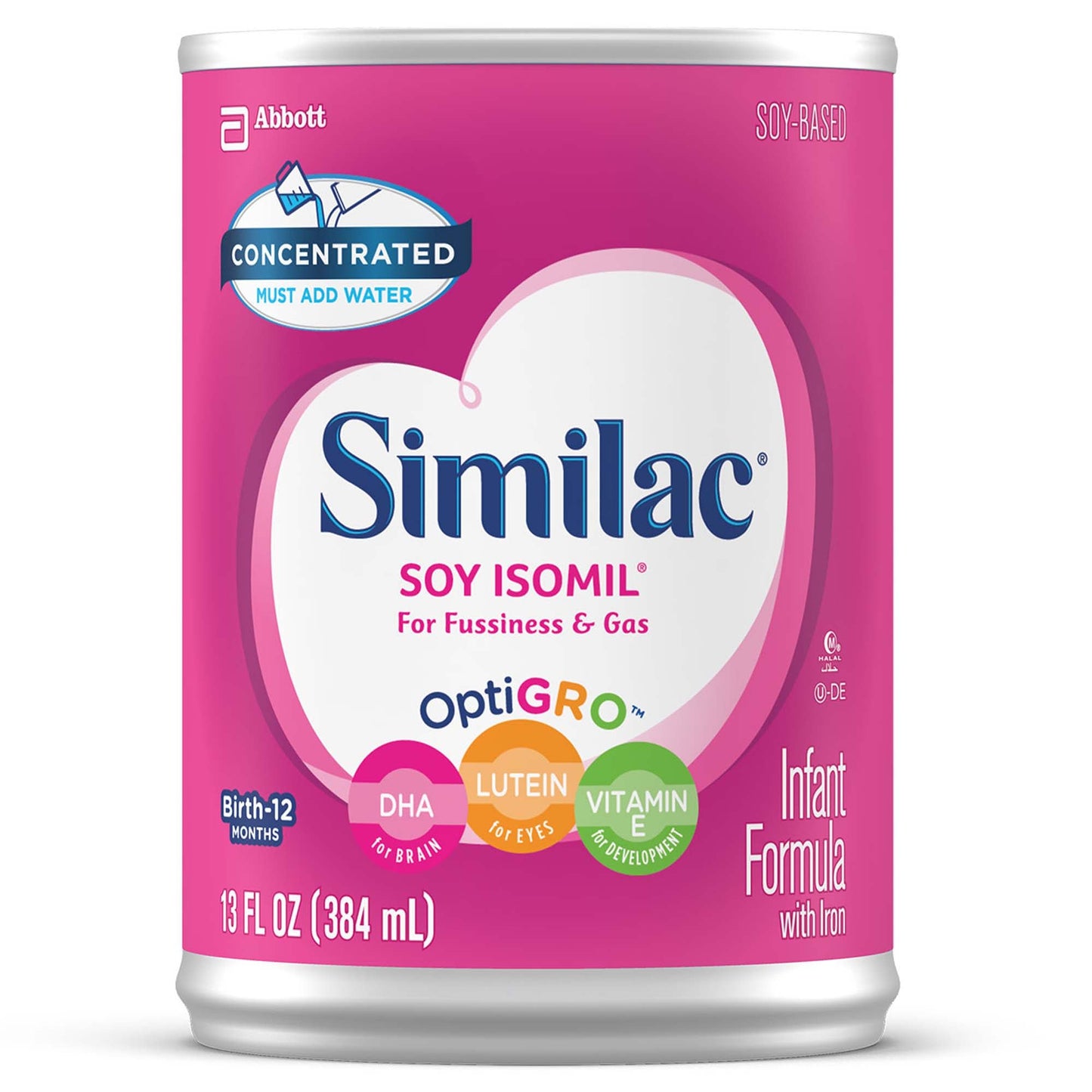 Similac® Soy Isomil® for Fussiness and Gas Infant Formula, can