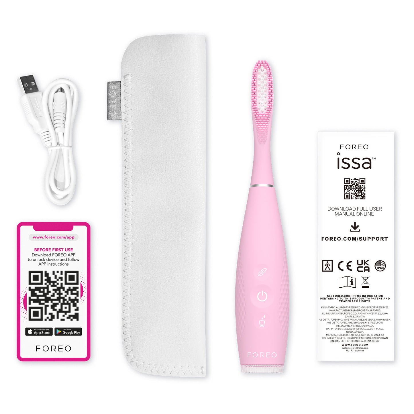issa 4 Sonic Toothbrush Pearl Pink Adult Silicone