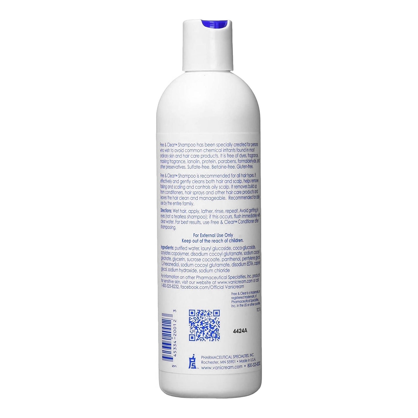 Free & Clear Shampoo Flip Top Bottle Unscented