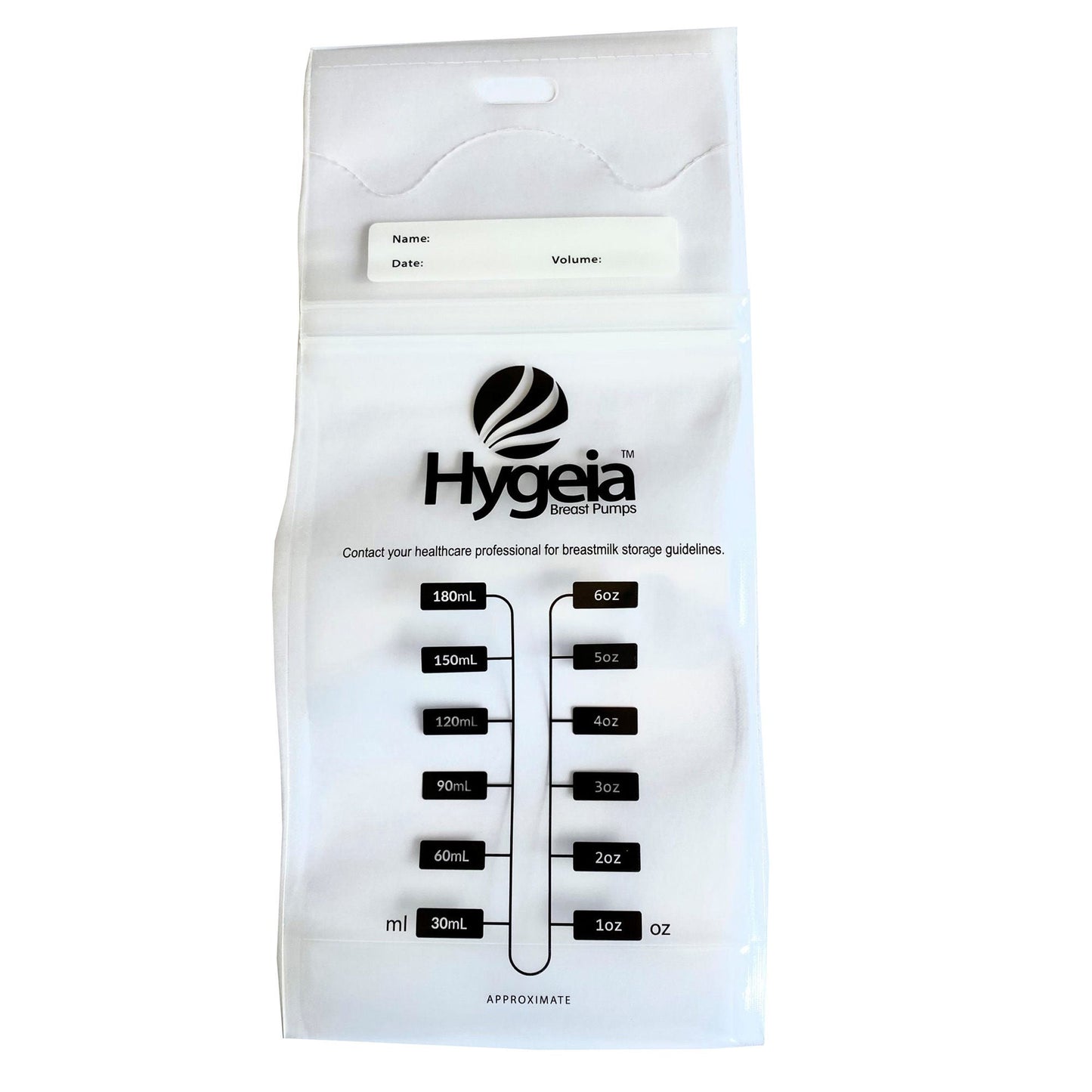 Hygeia Breast Milk Storage Bag Plastic Clear