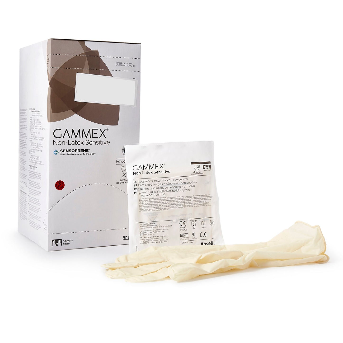 Sterile GAMMEX® Non-Latex Sensitive Polychloroprene Surgical Gloves, Cream