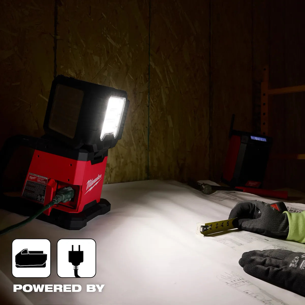 Milwaukee M18 ROVER Dual Power Triple-Panel Flood & Area Light 2368-20 | M18 Battery