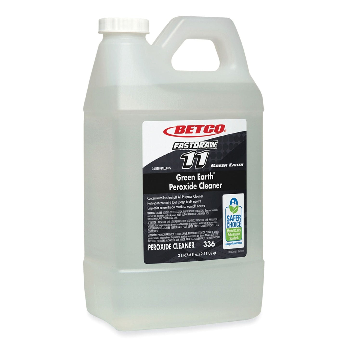 Betco Green Earth Peroxide Surface Disinfectant Cleaner Peroxide Based Manual Pour Liquid Concentrate Jug Fresh Mint Scent