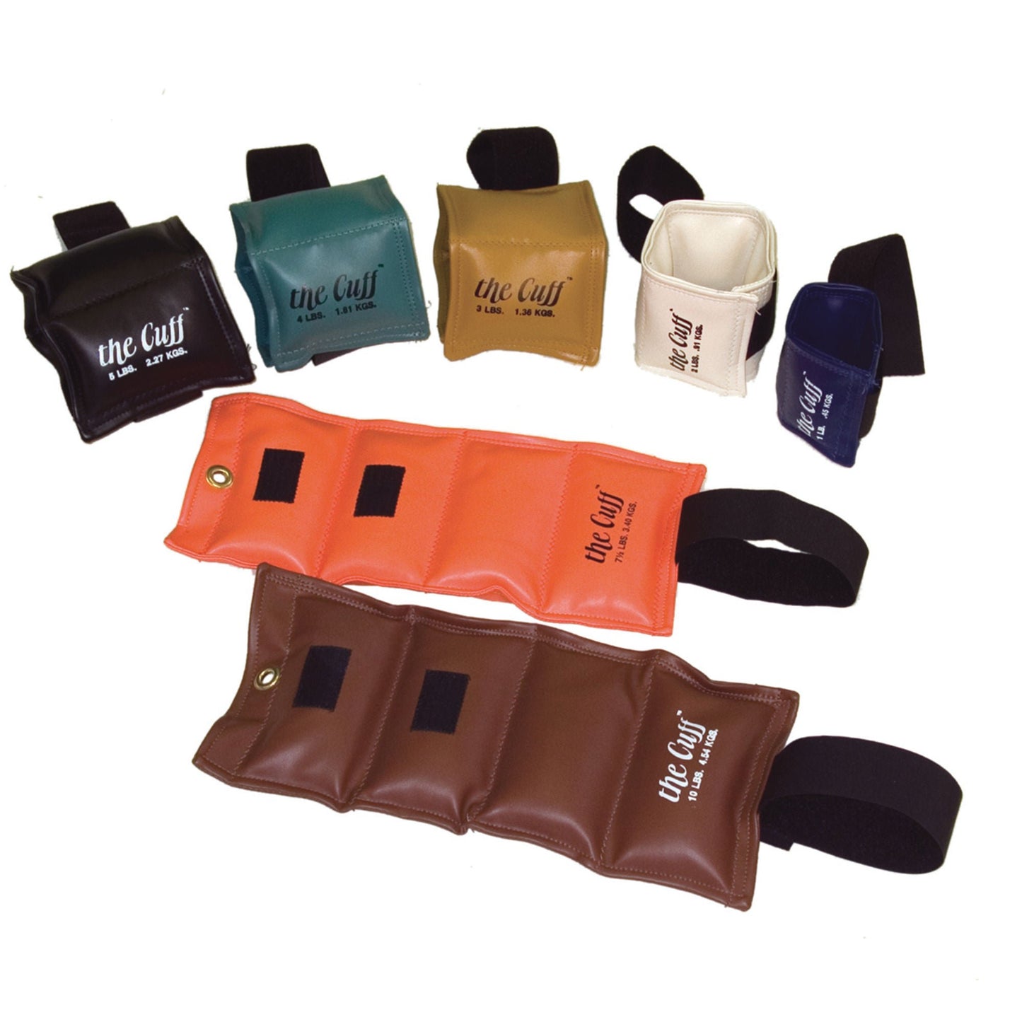 The Cuff Original Functional Set Weight Cuff Set 7 Piece Set / Adjustable Cuff Style 1 lbs. / 2 lbs. / 3 lbs. / 4 lbs. / 5 lbs. / 7-1/2 lbs. / 10 lbs.