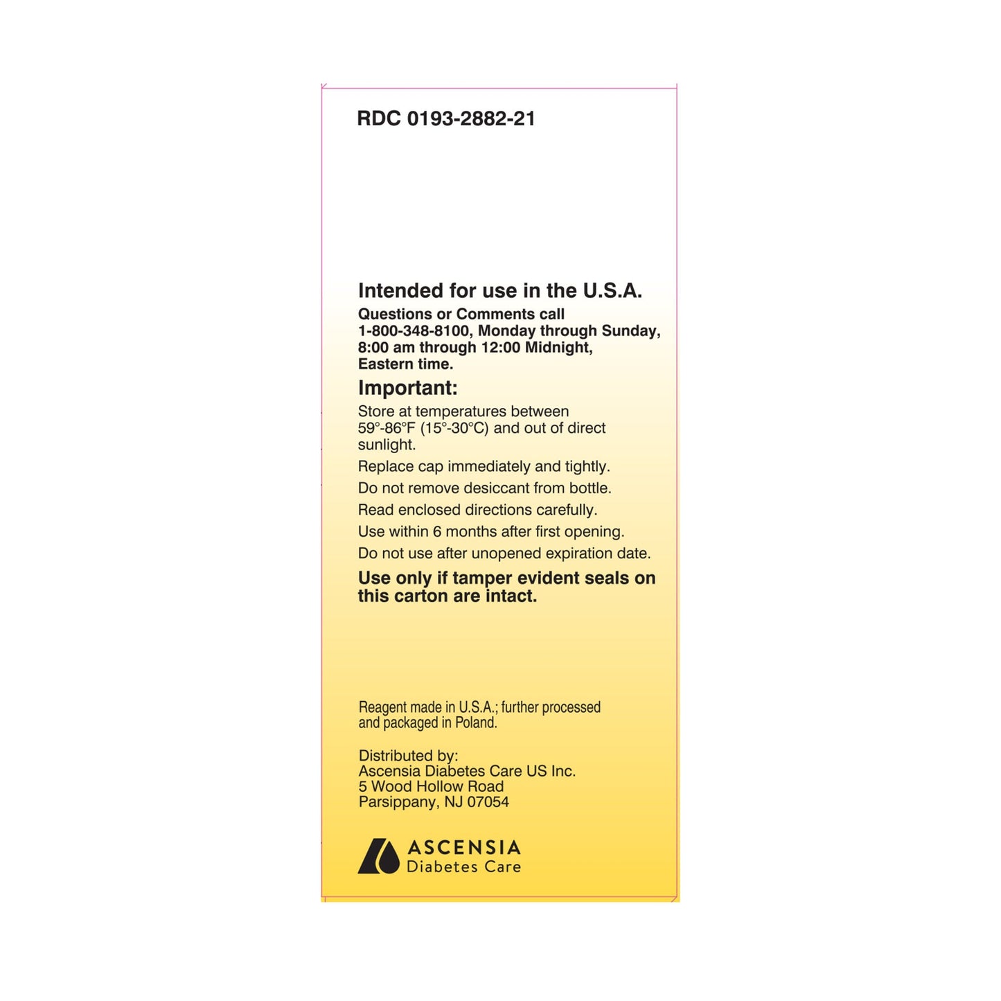 Keto-Diastix® Urinalysis Reagent Strips, Ketone test