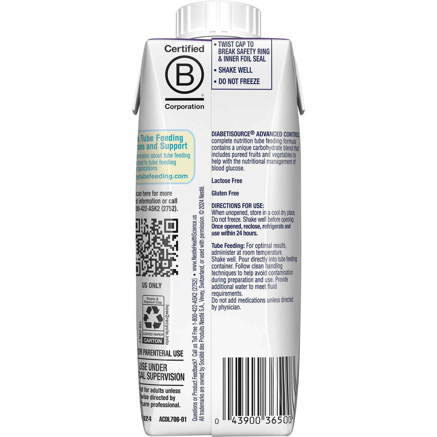 Diabetisource® AC Tube Feeding Formula, Carton