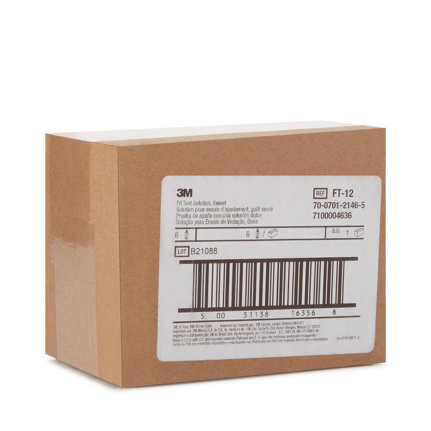 3M Sweet Fit Test Solution, Saccharin Solution, Clear Bottle