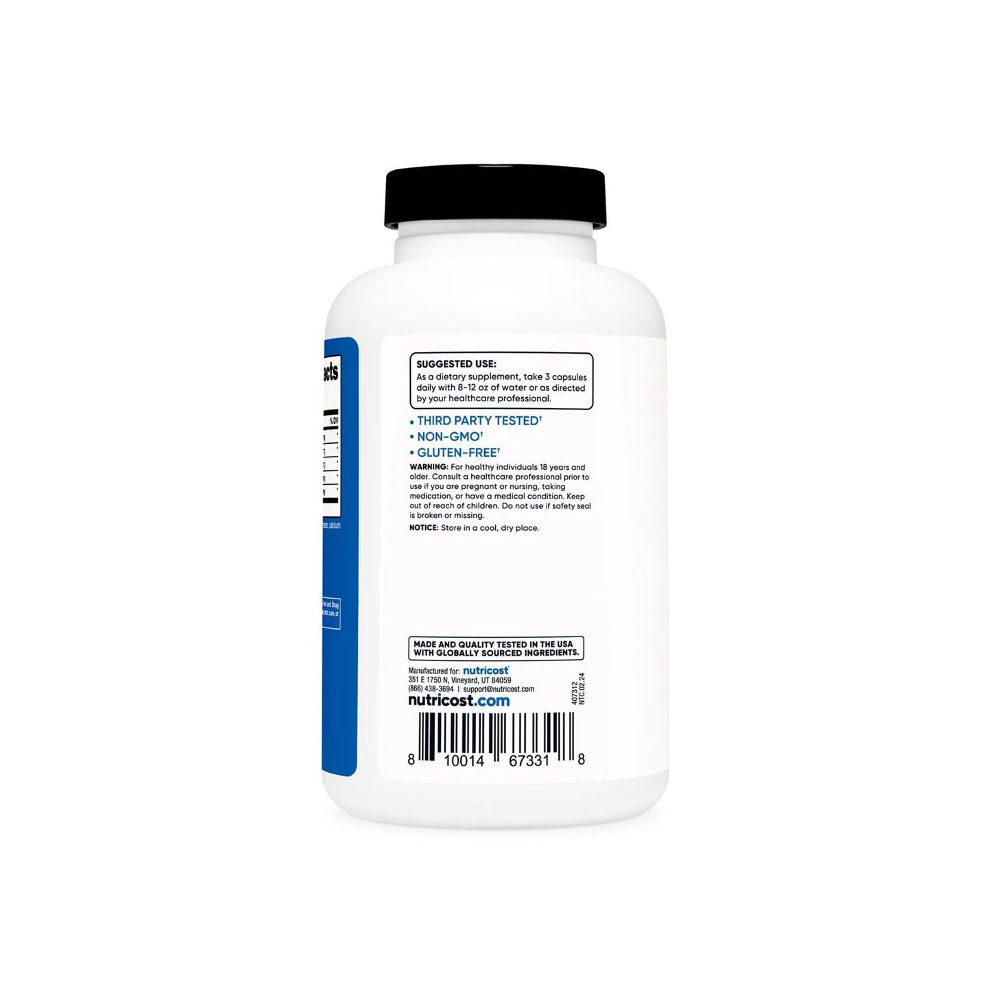 nutricost Nitric Oxide Booster Dietary Supplement L-Arginine - L-Arginine HCl - Arginine AKG 2: -Citrulline - L-Citrulline Malate 2:1 500 mg - 500 mg - 500 mg - 375 mg - 375 mg Strength Capsule