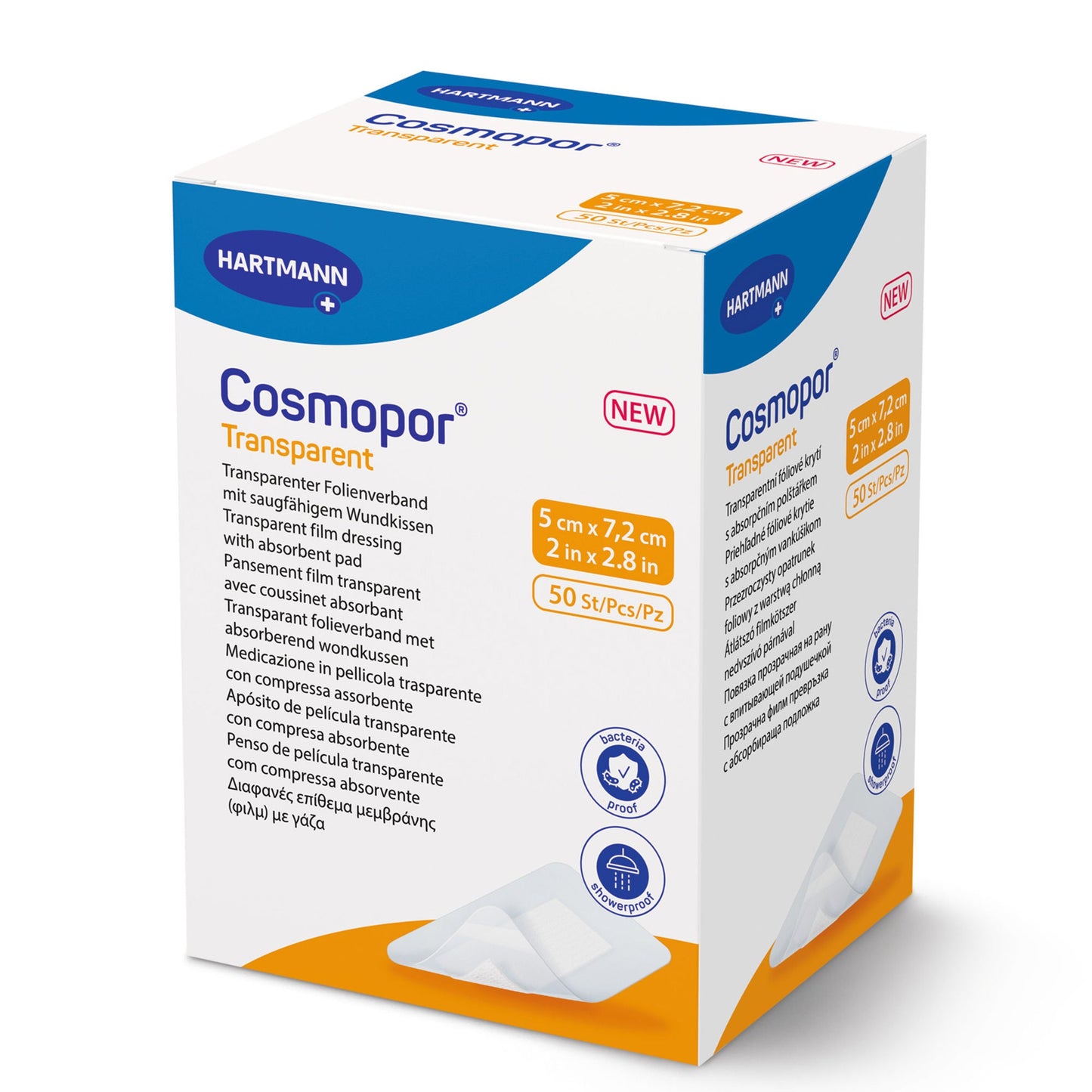 Cosmopor Transparent Film Dressing with Pad 4 Tab Delivery Rectangle